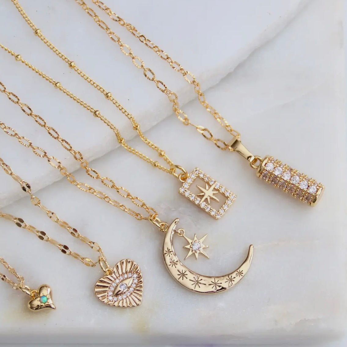 Blue Opal Heart Necklace