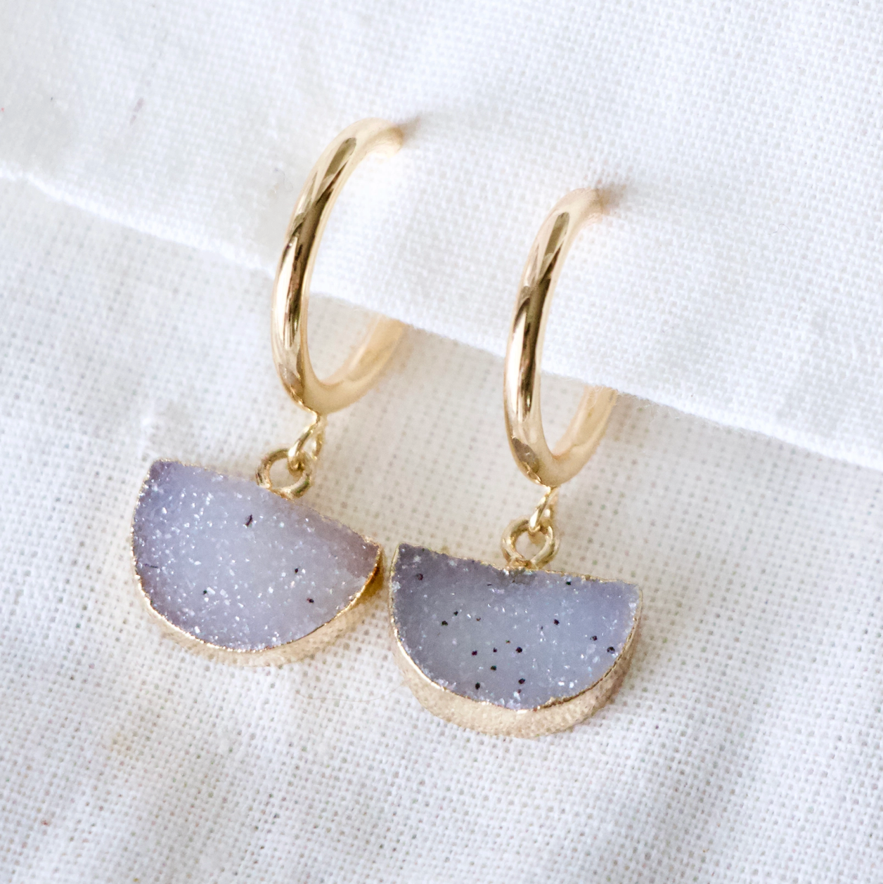 Druzy Hoop Earrings