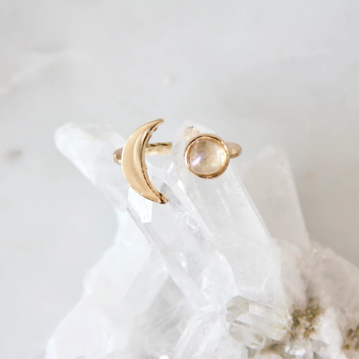Crescent Moostone Ring