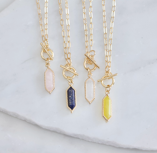 Clear Quartz Toggle Necklace