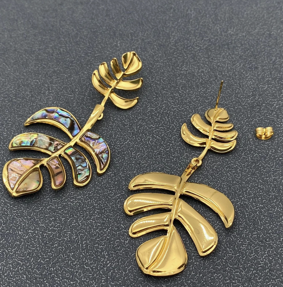 Abalone Palm Earrings