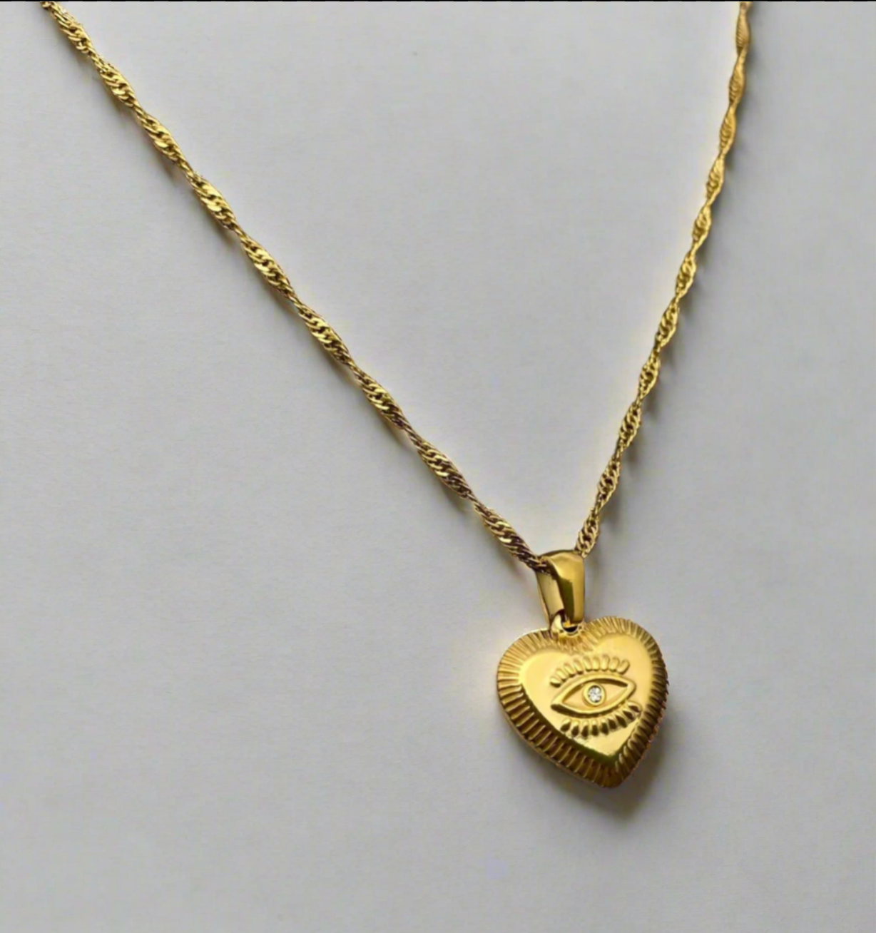Heart Evil Eye Necklace