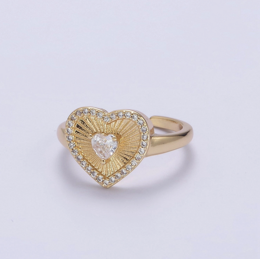 Sunburst Heart Ring