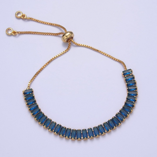 Navy Blue Baguette Tennis Bracelet