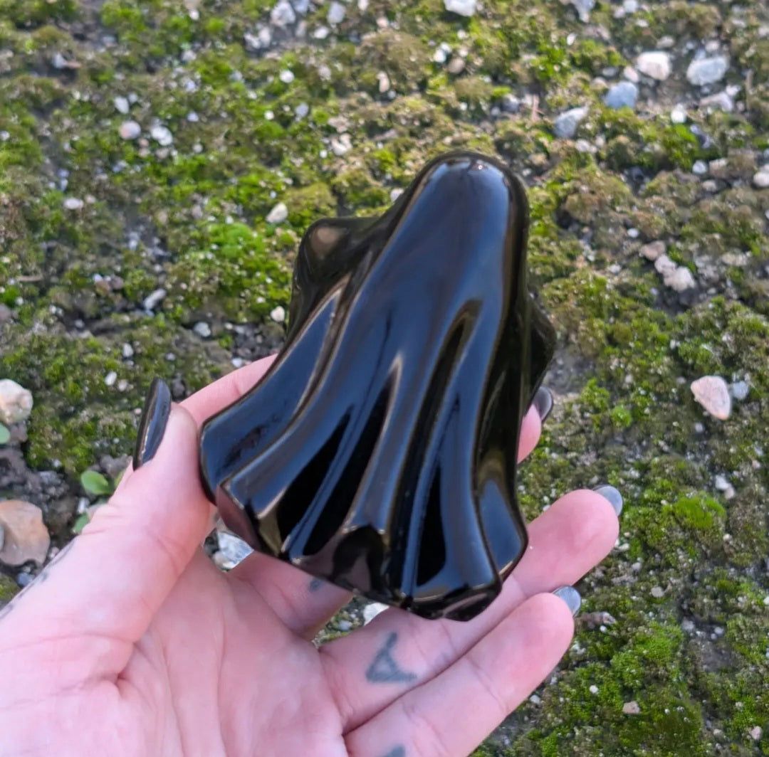 Black Obsidian Ghost Carving