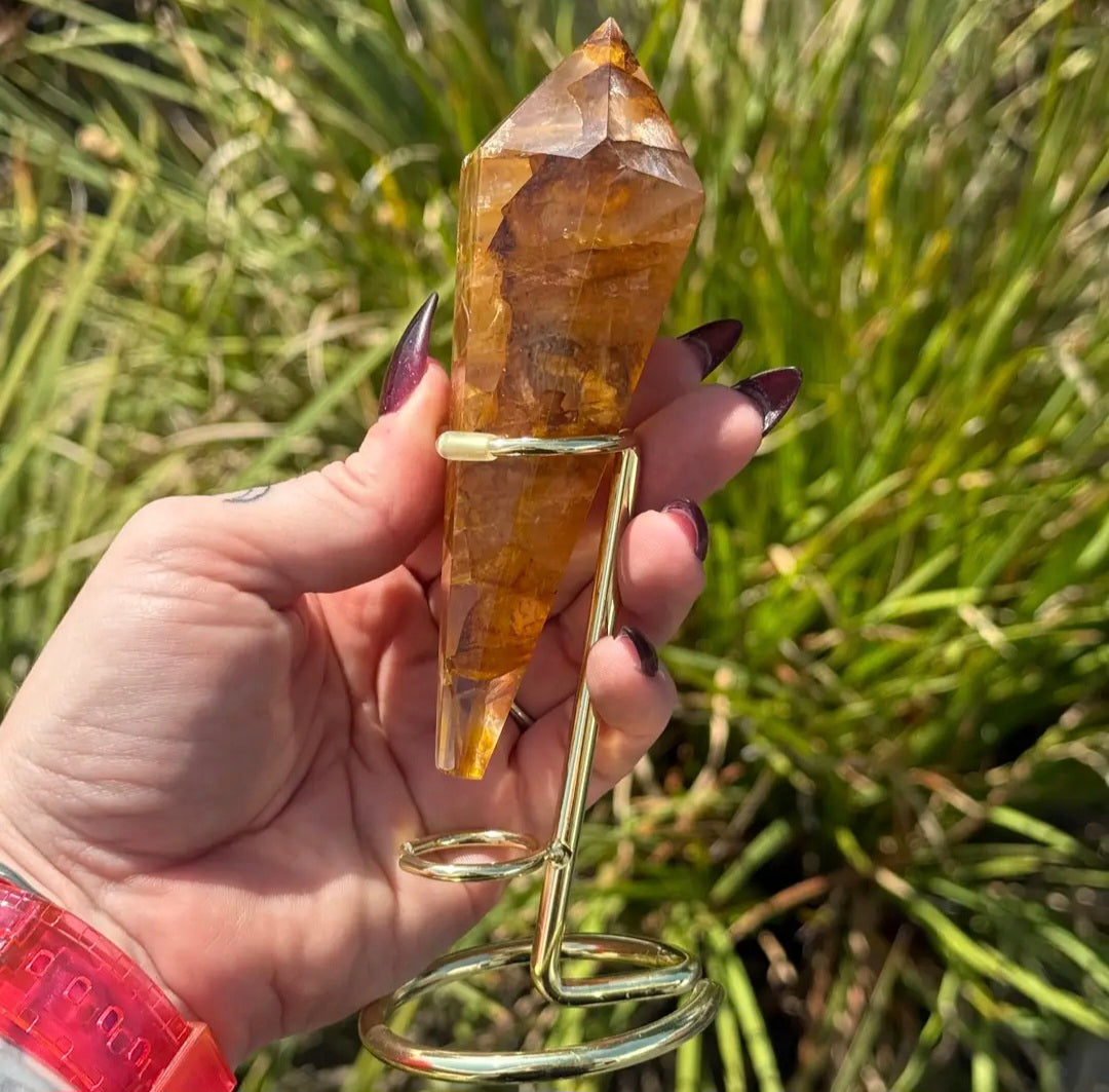 Golden Healer Wand with Gold Stand