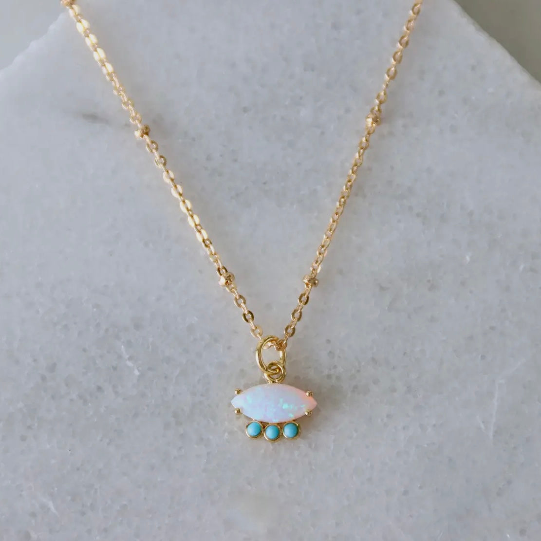 Opal & Turquoise Eye Necklace