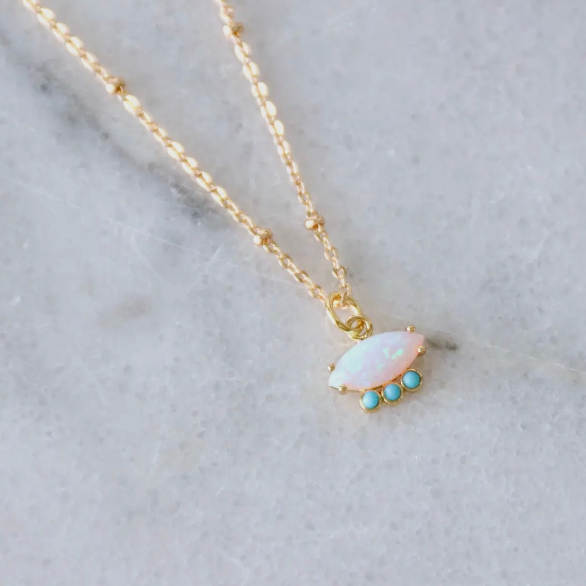 Opal & Turquoise Eye Necklace