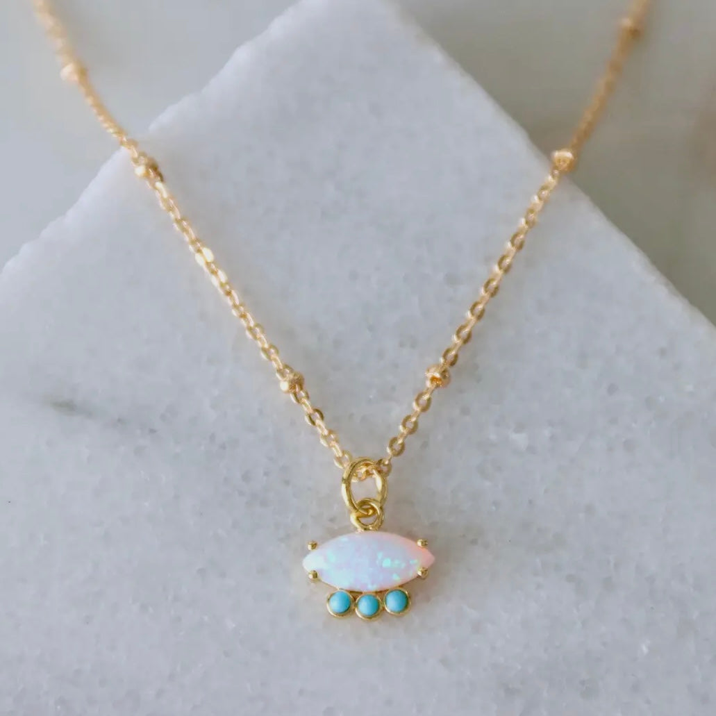 Opal & Turquoise Eye Necklace