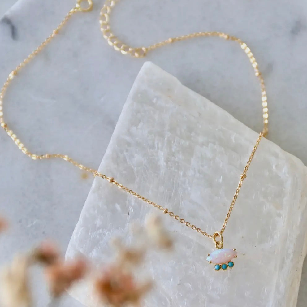 Opal & Turquoise Eye Necklace