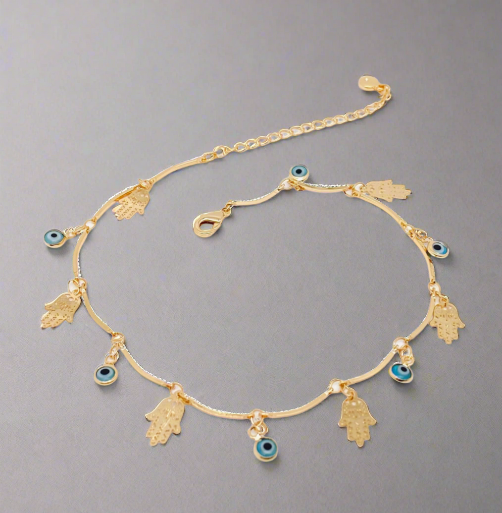 Evil Eye & Hamsa Anklet