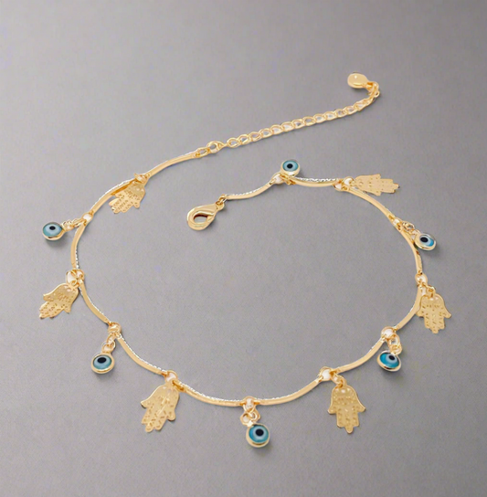 Evil Eye & Hamsa Anklet