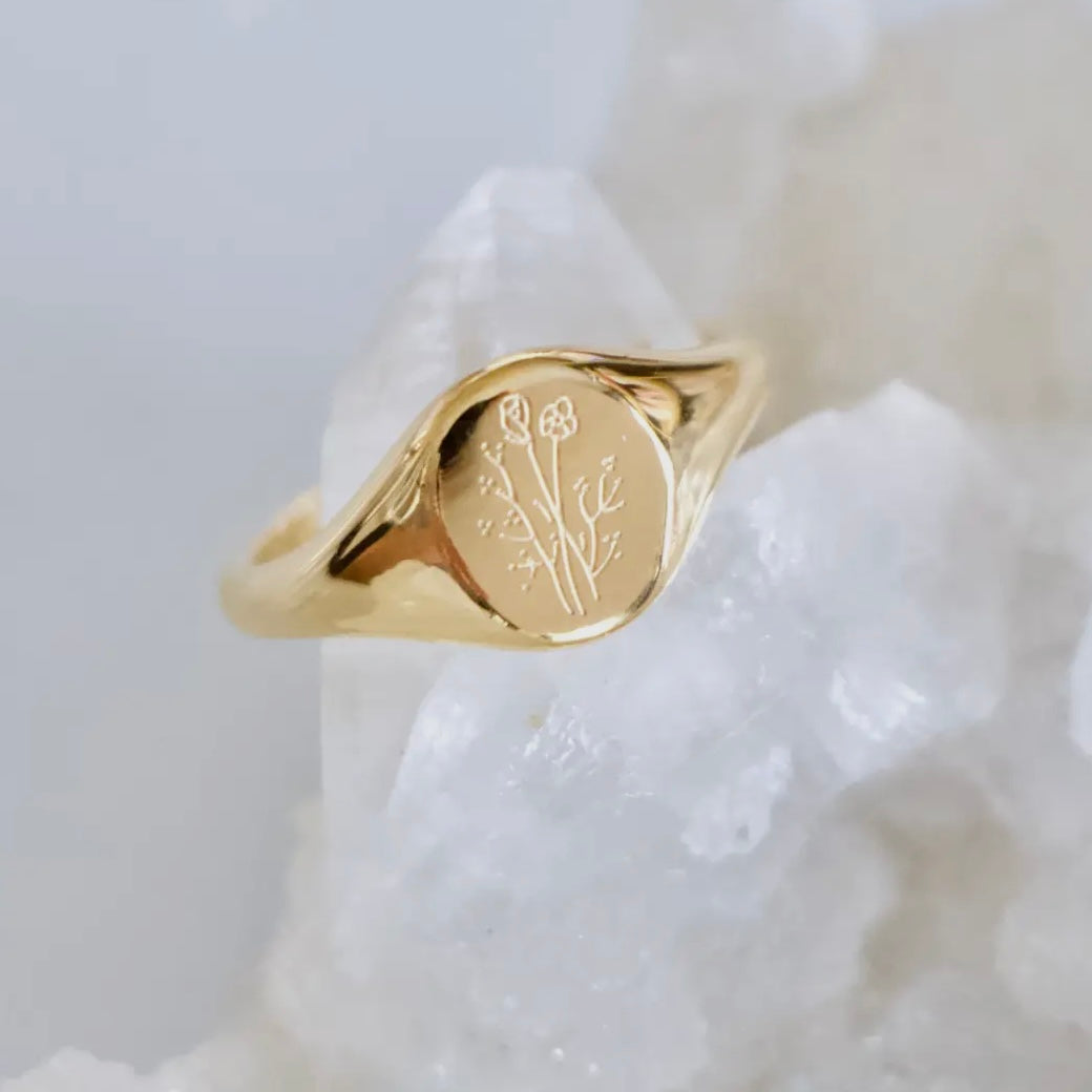 Wildflower Stamped Ring