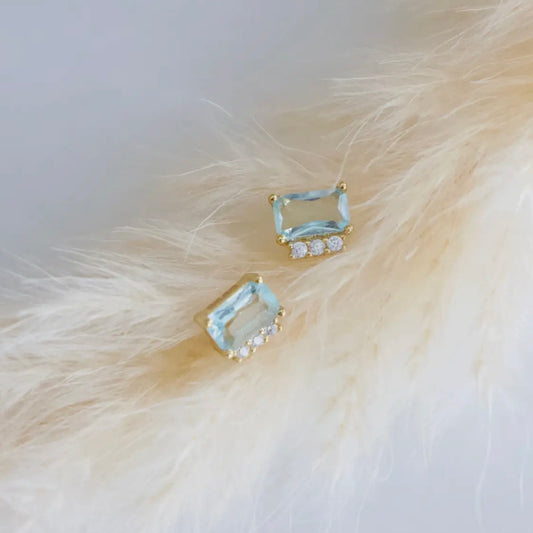 Aquamarine Stud Earrings