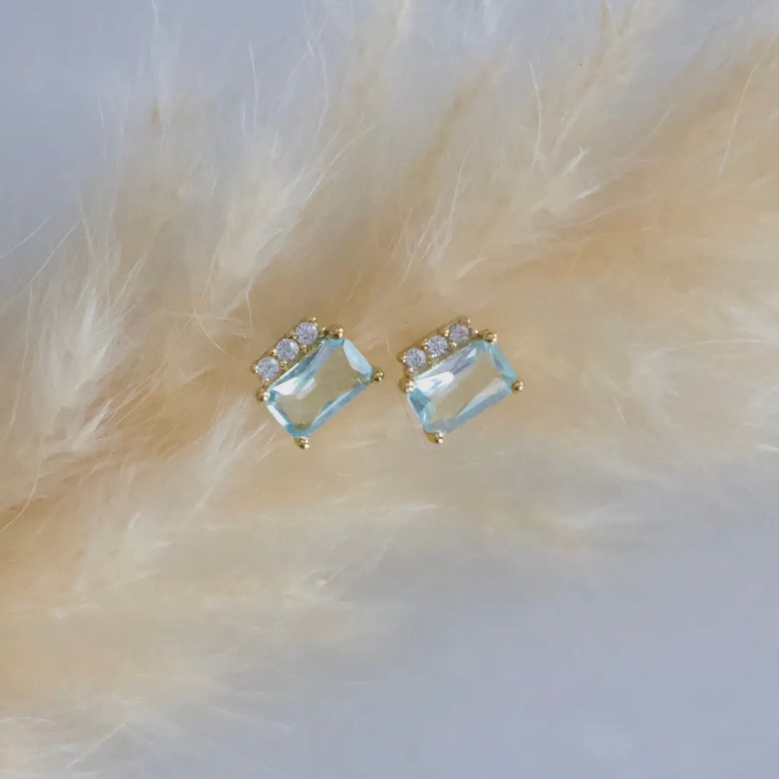 Aquamarine Stud Earrings