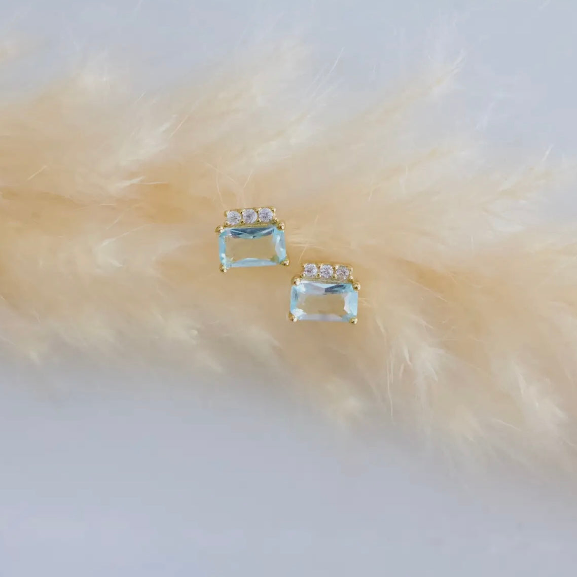 Aquamarine Stud Earrings
