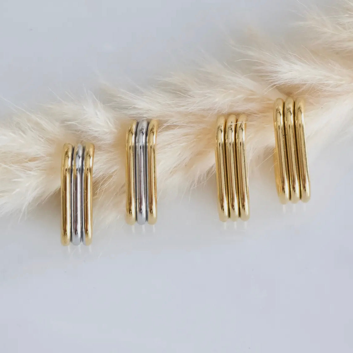 Two-Tone Huggie Earring