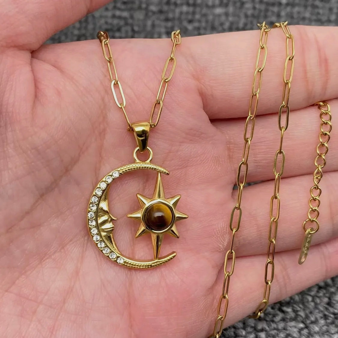 Crescent moon & Tigers Eye