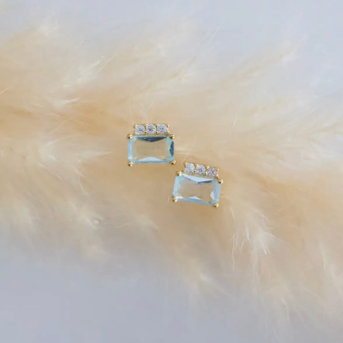 Aquamarine Stud Earrings