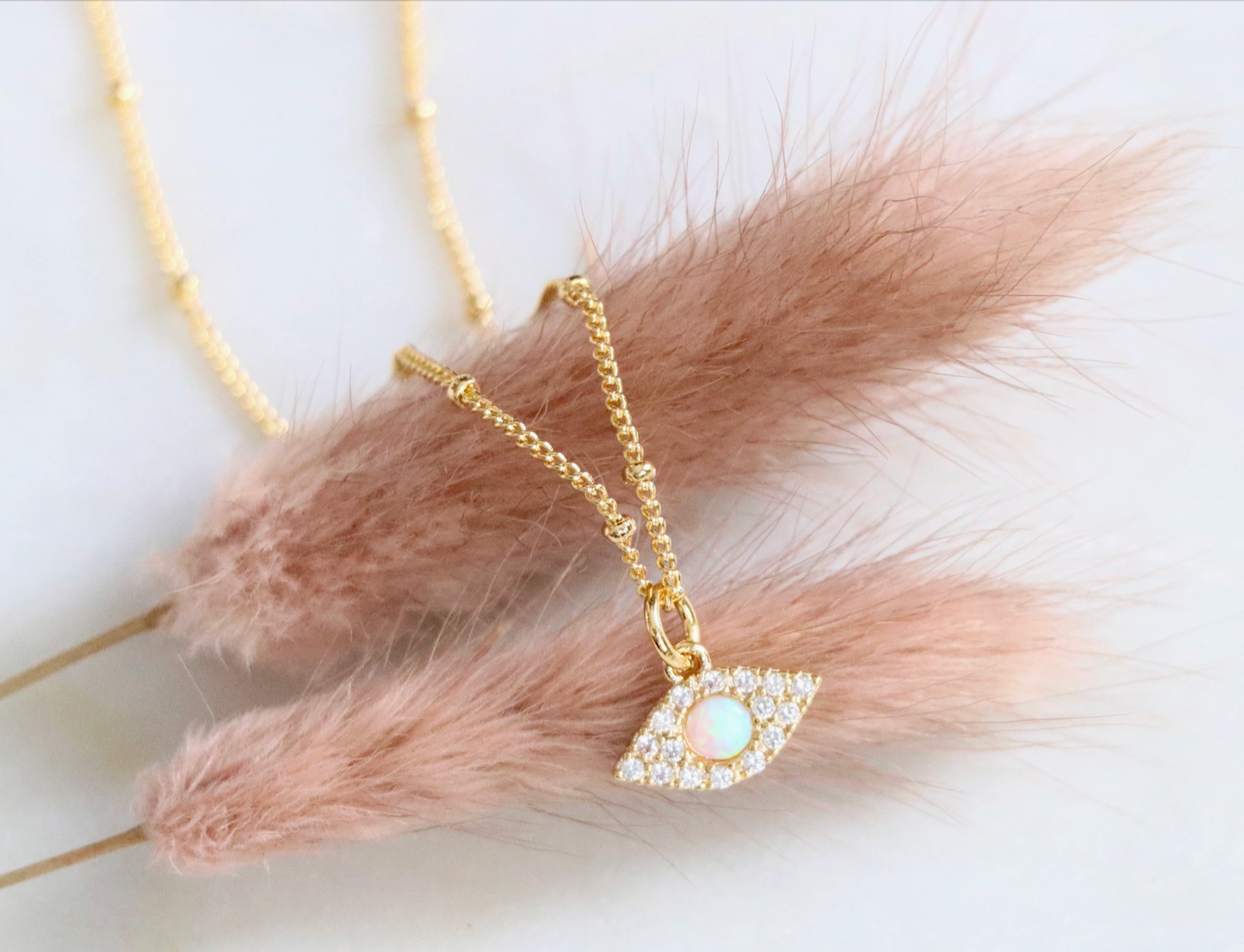 Opal Evil Eye Necklace