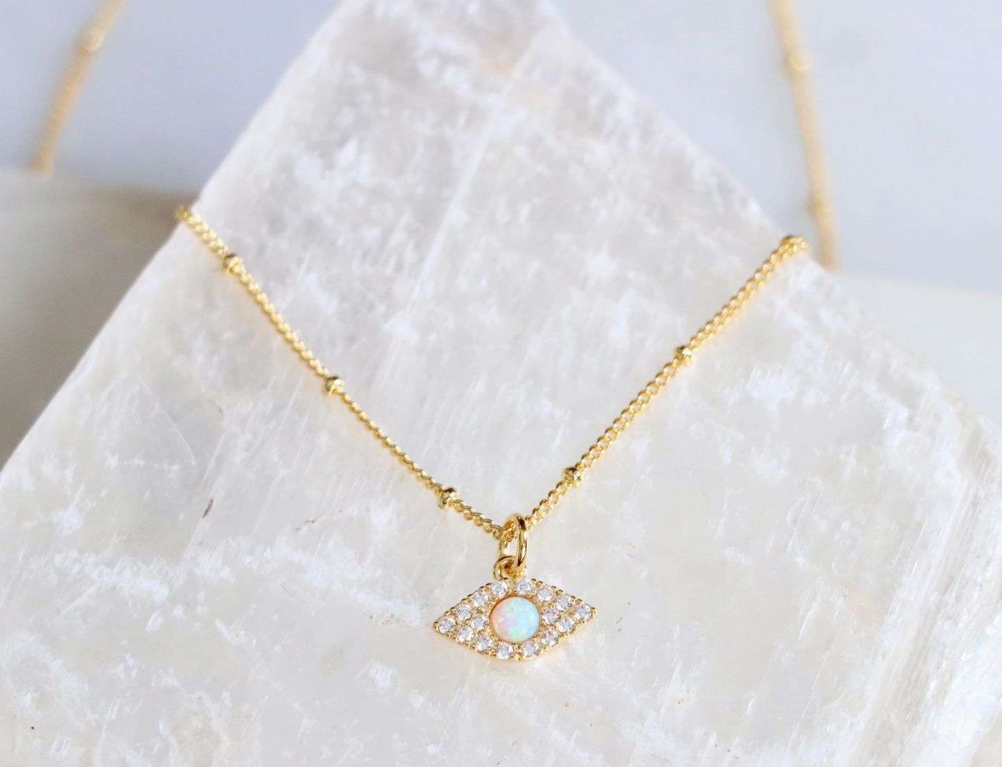 Opal Evil Eye Necklace