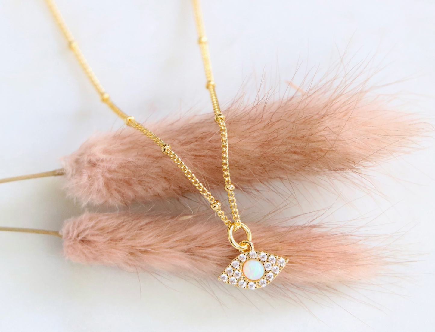 Opal Evil Eye Necklace