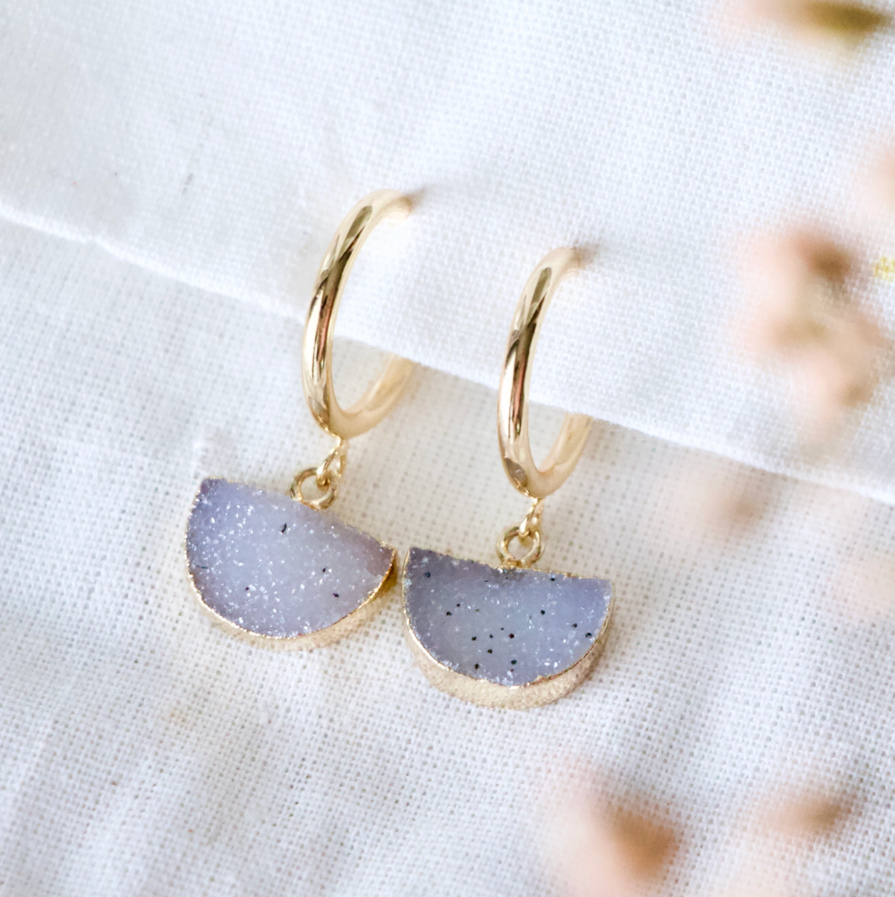 Druzy Hoop Earrings