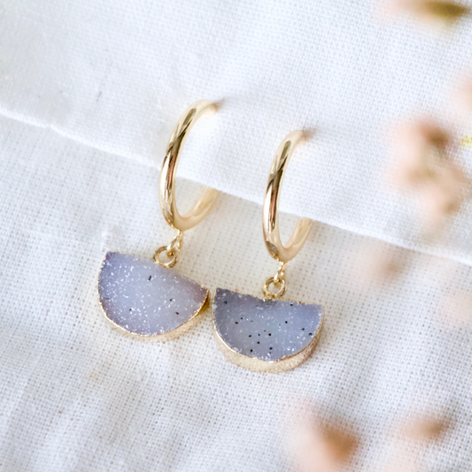 Druzy Hoop Earrings