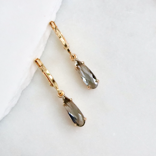 Smokey Quartz Huggie Earrings