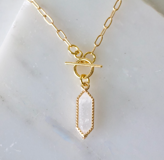Clear Quartz Toggle Necklace