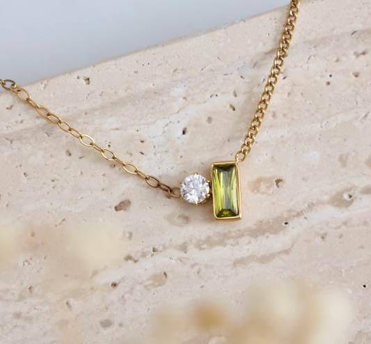 Olive Zircon Necklace