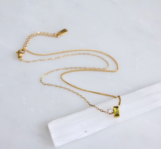 Olive Zircon Necklace