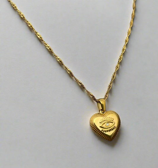 Heart Evil Eye Necklace