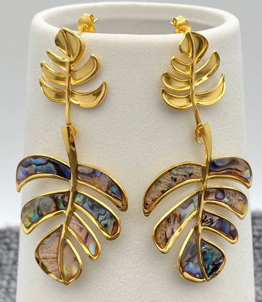 Abalone Palm Earrings