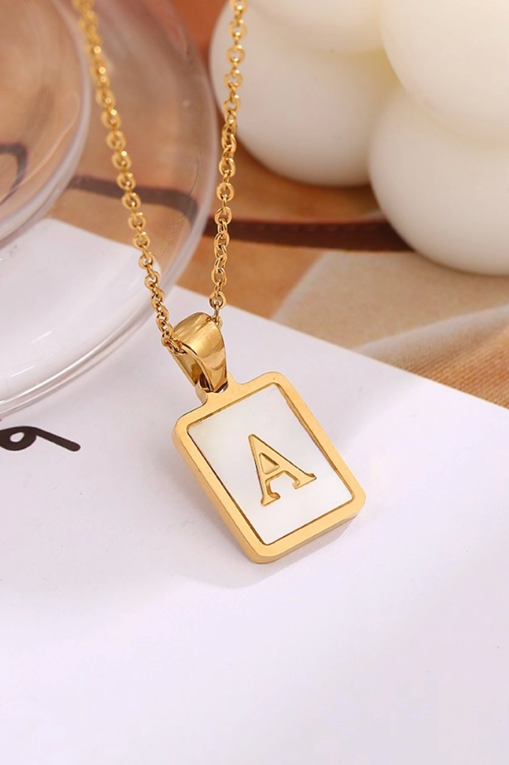 Mother of Pearl Inital Necklace