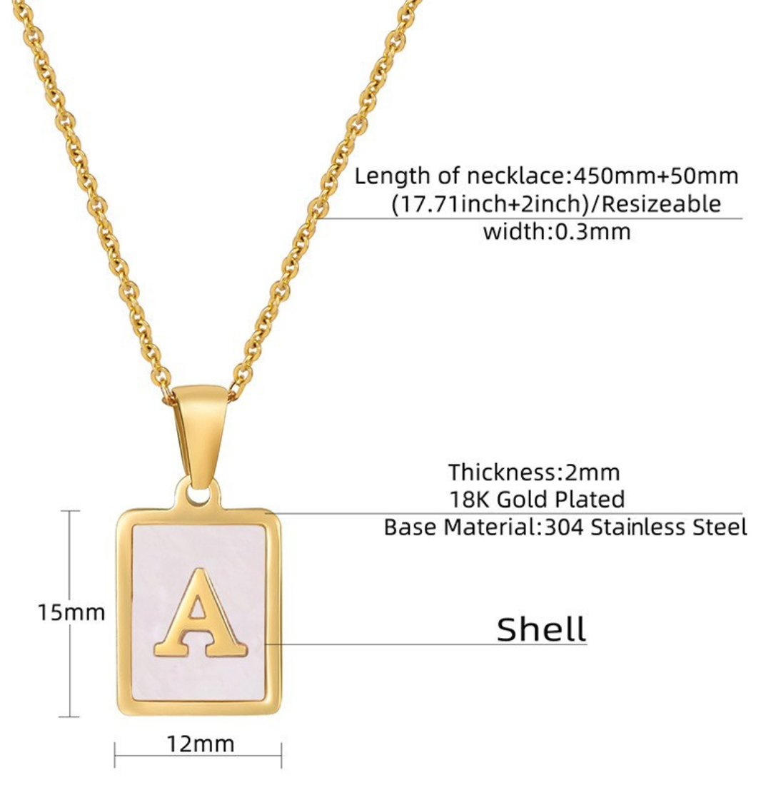 Mother of Pearl Inital Necklace