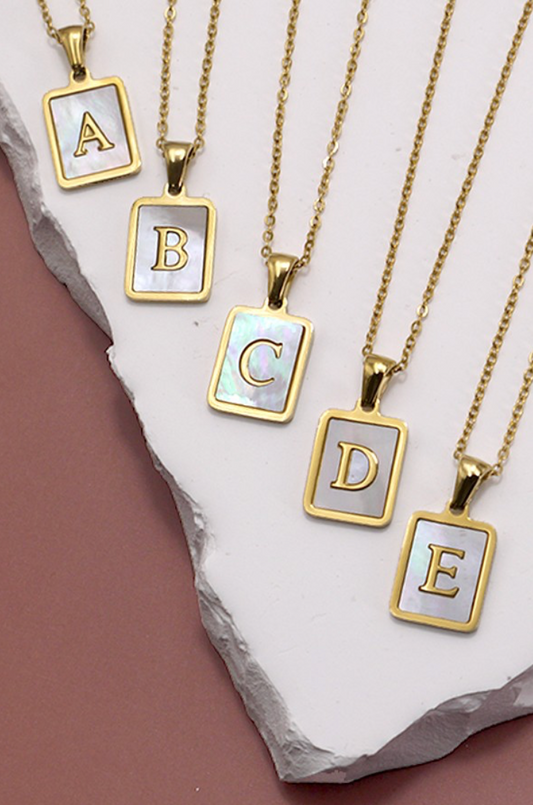 Mother of Pearl Inital Necklace