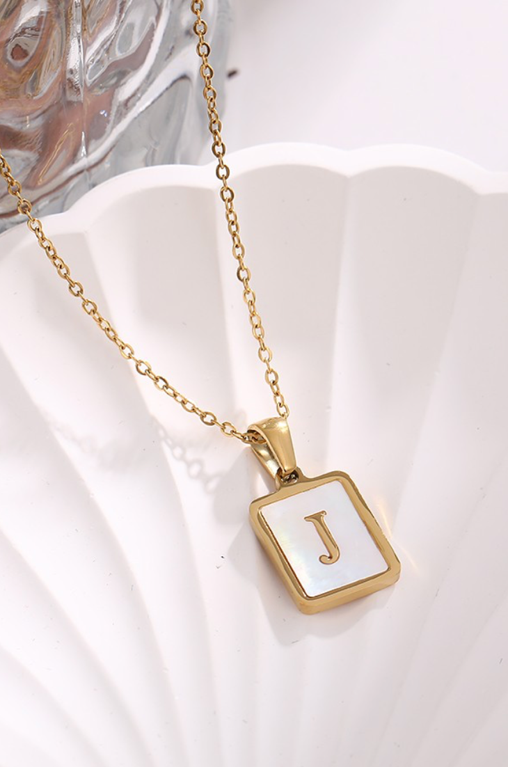 Mother of Pearl Inital Necklace