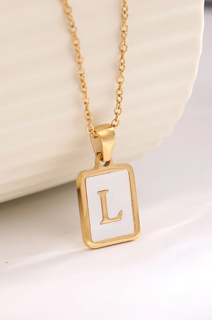 Mother of Pearl Inital Necklace