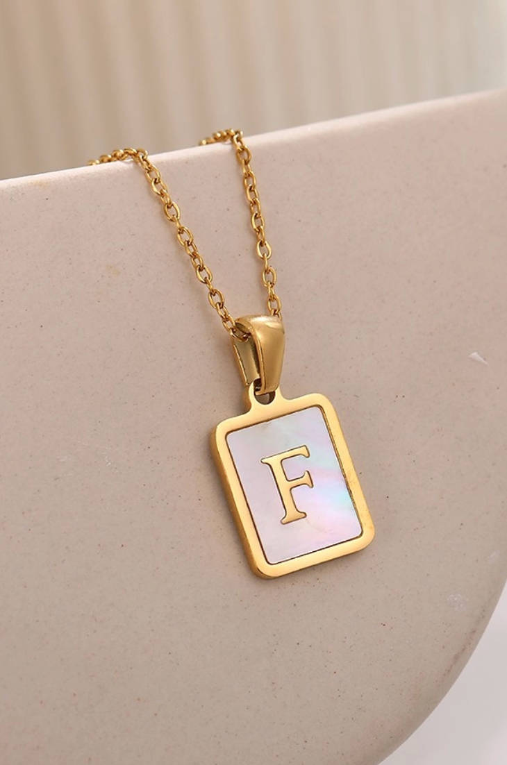 Mother of Pearl Inital Necklace