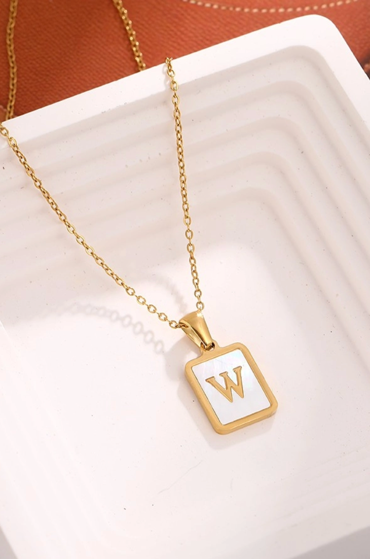Mother of Pearl Inital Necklace