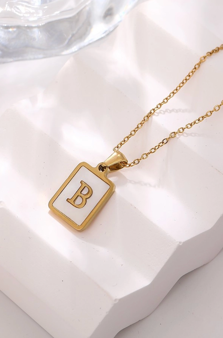Mother of Pearl Inital Necklace