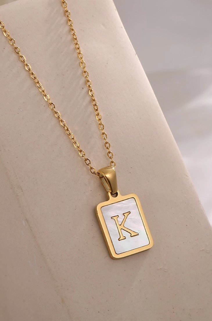 Mother of Pearl Inital Necklace