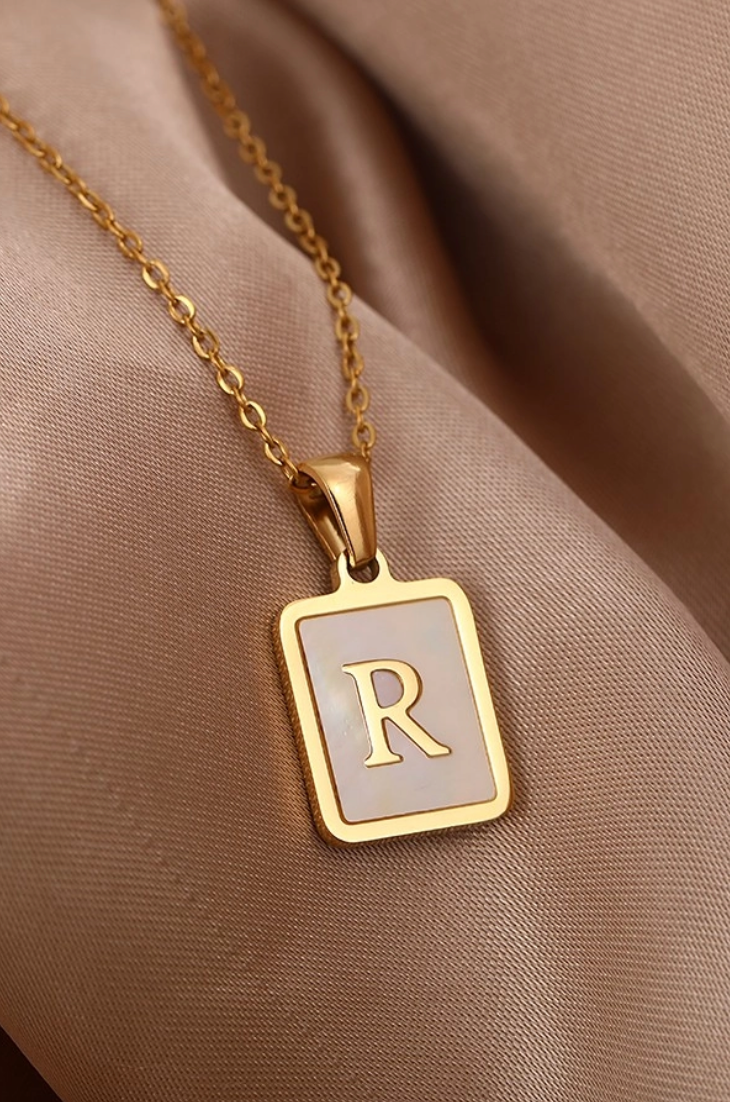 Mother of Pearl Inital Necklace