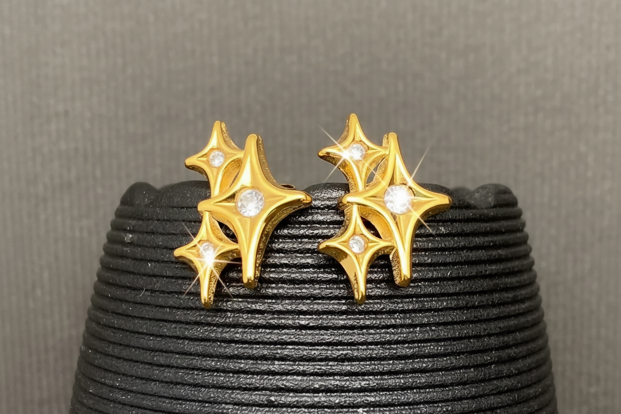 Triple Sparkle Studs