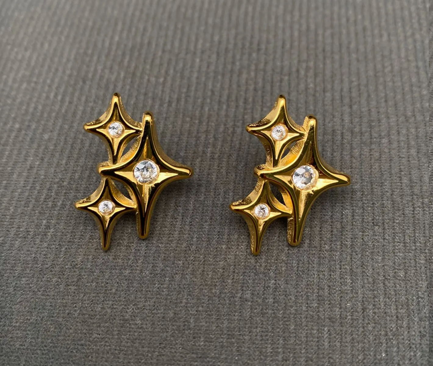 Triple Sparkle Studs