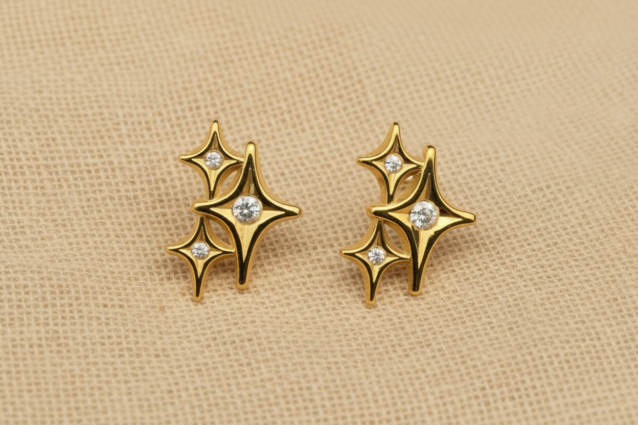 Triple Sparkle Studs