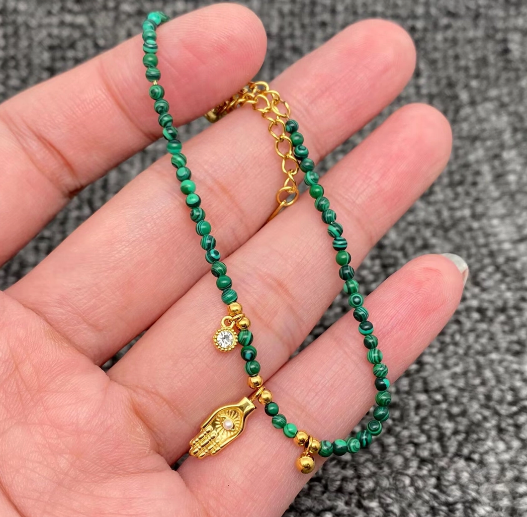 Gemstone Hamsa Bracelet