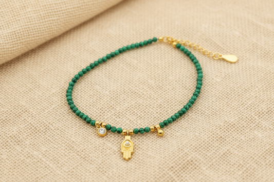 Gemstone Hamsa Bracelet