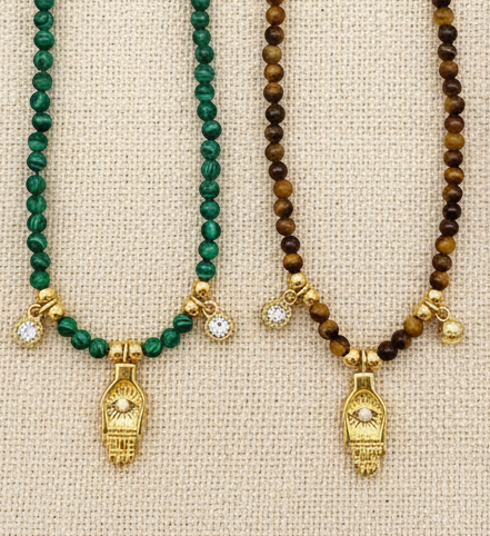 Gemstone Hamsa Bracelet